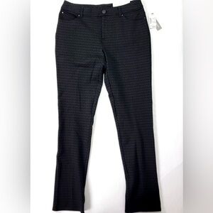 CJ Banks Black Patterned Dress Pants